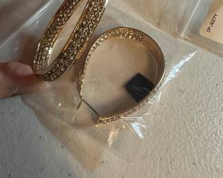 Large Hoop Rhinestone Earrings $15.00