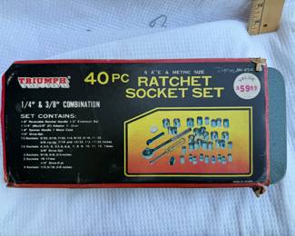 Triumph 40 Pc Ratchet Socket Set $12.00