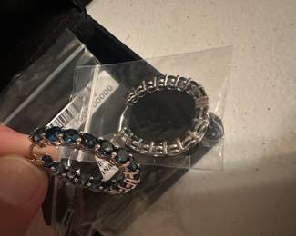 Blue Sterling Sliver Earrings Quarter Size $18.00