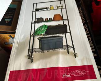 5 Tier Black Steel Shelving Unit $12.00