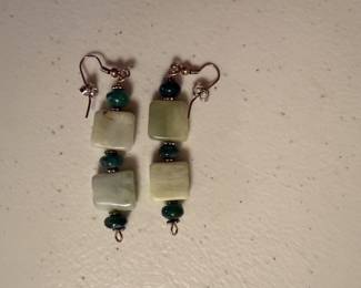 Pair Green Stone Earrings $6.00