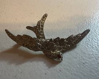 Rhinestone Bird Brooch $6.00