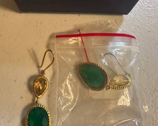 Green Drop Earrings $8.00