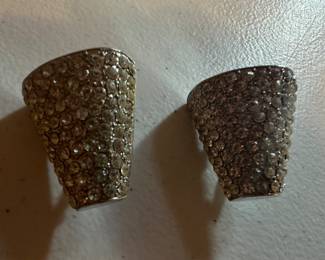 Large Rhinestone Clip On Earrings $8.00