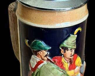Vintage Gerz Pewter Lid German Beer Stein