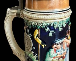 Vintage Gerz Pewter Lid German Beer Stein