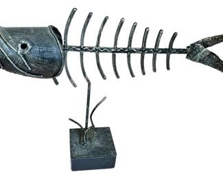 MidCentury Brutalist Metal Fishbone