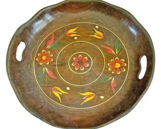 HandPainted Mexican Batea Wooden Tray