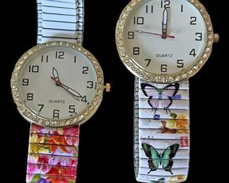 Womens Floral Stretch Band Watches