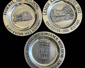 Galveston Commemorative Pewter Plates