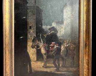 Antique Signed Edward Veith Oil Painting