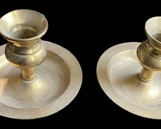 Vintage Brass Chamberstick Candle Holders