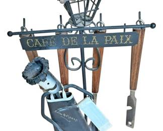 Cafe De La Paix Metal Art Stand Utensils
