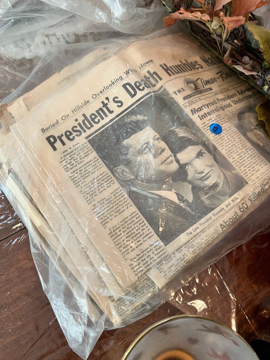 stacks of old newspapers