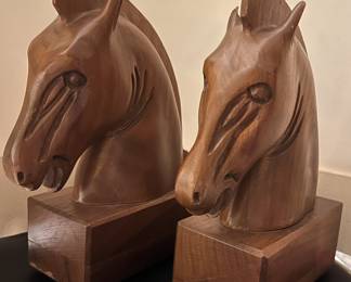 Horse Bookends Wood, one has a chipped ear $20.00