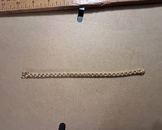 Sterling Silver Gold Tone Clear Stone Tennis Bracelet $28.00