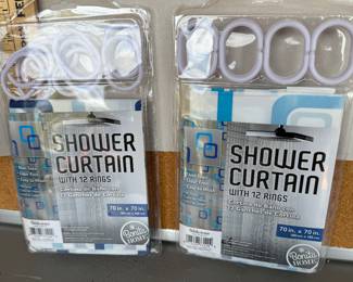 2 Shower Curtains with Rings New $14.00
