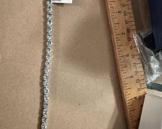 Light Blue Sterling Silver Tennis Bracelet $28.00