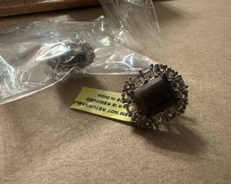 Sterling Silver Dark Stone Earrings $12.00