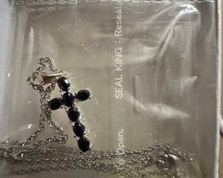 Black Stone Sterling Silver Necklace $24.00