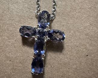 Purple Sterling Cross $24.00