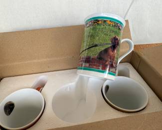 #3 3 Dachshund Mugs Danbury Mint New $8.00