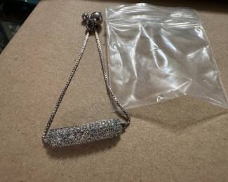 Sterling Silver Rhinestone Bar Bracelet $16.00