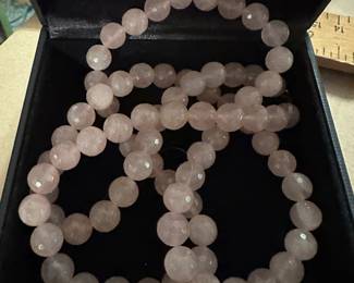 14K Gold Clasp Pink Stone Necklace $28.00