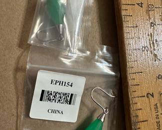 Green Tear Drop Earrings $12.00