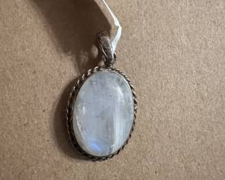 Sterling White Stone Pendant $10.00
