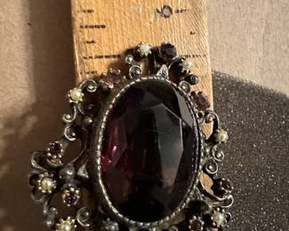 Purple Stone Brooch $8.00