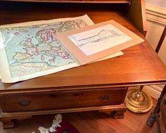 Wood secretary desk 