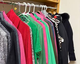 Women's clothing:  coats, raincoats, and sweaters - size L