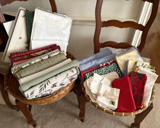 Pottery Barn placemats, napkins, and runners