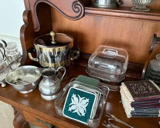 Rug coasters, pewter accessories, acrylic barware, and more