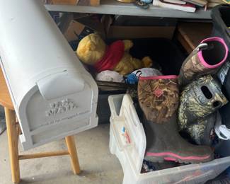 Mail box, outdoor boots, Pooh Bears