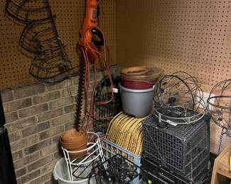 Garage items and outdoor pots