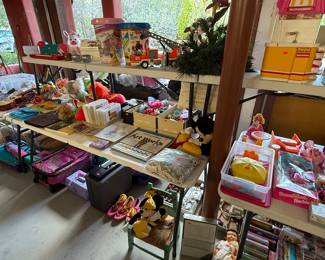 More vintage toys, shoes, childs chair, legos,  truck