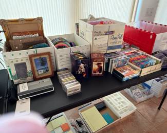 frames, party items, DVDs, VHS tapes, cassettes