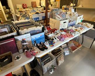 Baby shoes, vintage quilts, Historical books