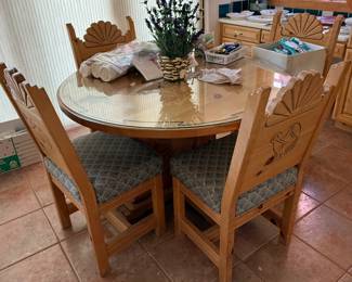 DR pine table and chairs