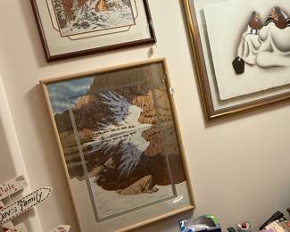 Not sure but I believe these are both Bev Doolittle, maybe, and Robert Redbird to right.