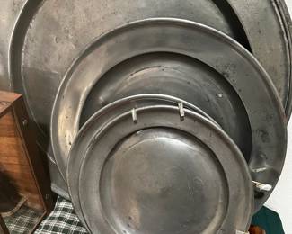 Antique Pewter / Charger / Plates