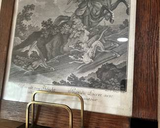 Hunting Scenes (9) framed set Antique