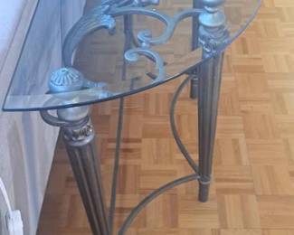 3 glas metal tables 30each