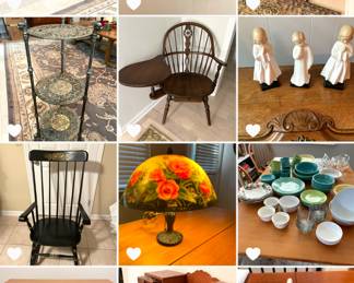 Antique furniture & lamps