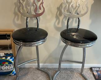Flame Back Bar Stools