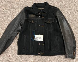 Man’s Denim & Leather Harley Jacket (Size L),