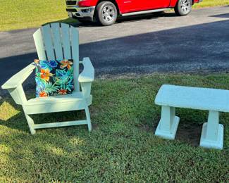 Adirondack Chair, Cement Bench