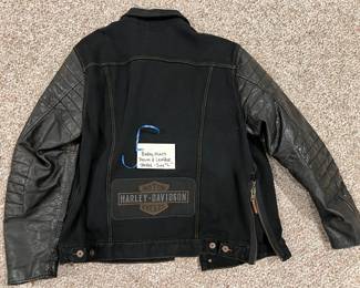Man’s Denim & Leather Harley Jacket (Size L),